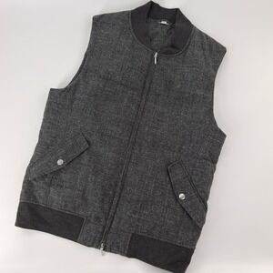 Suitsupply Vest Mens Medium Gray E Thomas Wool Silk Linen Down Padded Italian